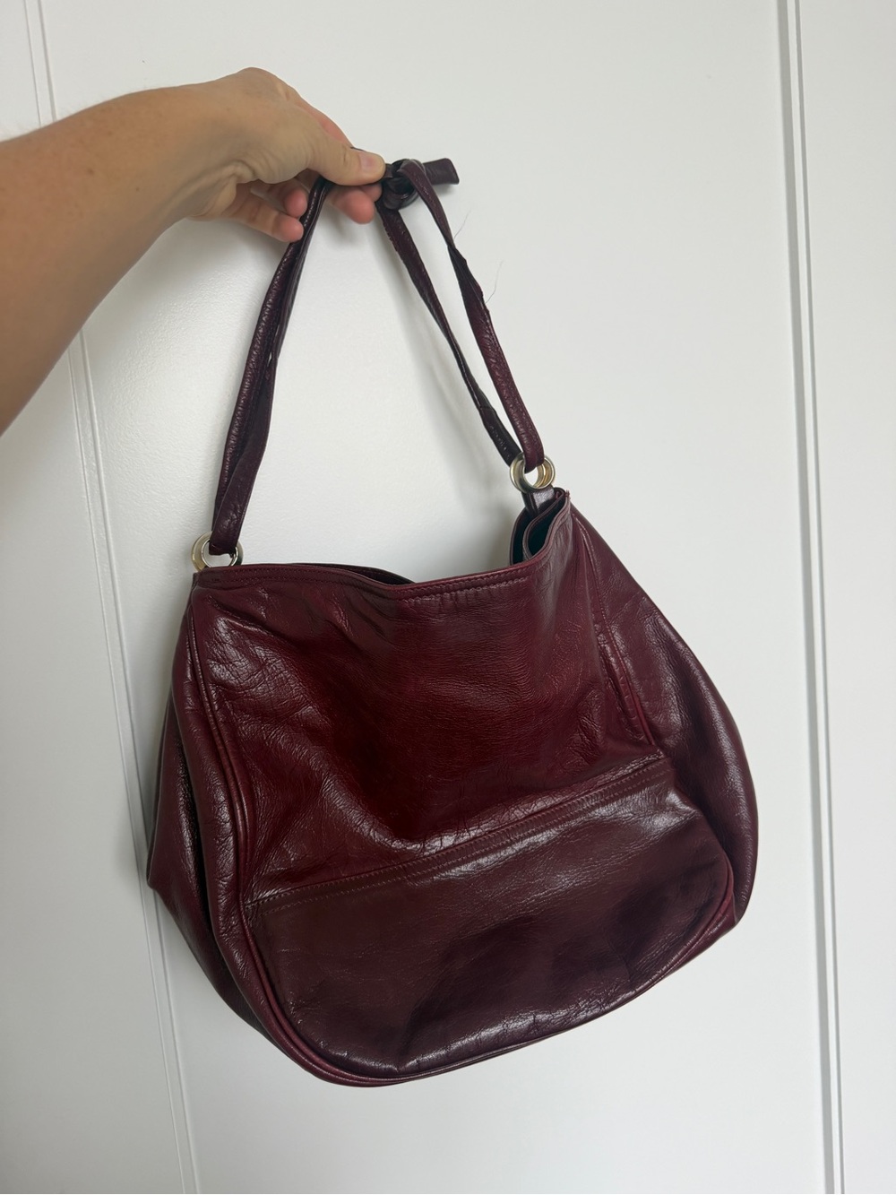 Bottega Veneta Deep Burgundy Leather Shoulder Hobo